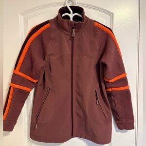 Lululemon jacket, softshell, lined, felted, maroon, size 8 (ish)
